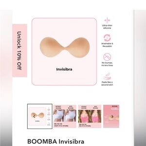 NIB BOOMBA Invisibra - Nude, Size B